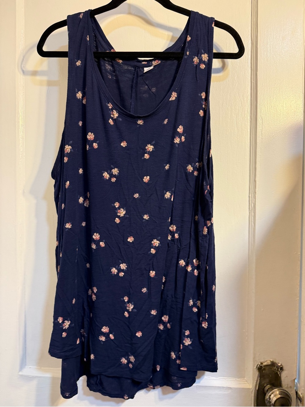 Old Navy Navy Blue Tank with Pink Floral Print